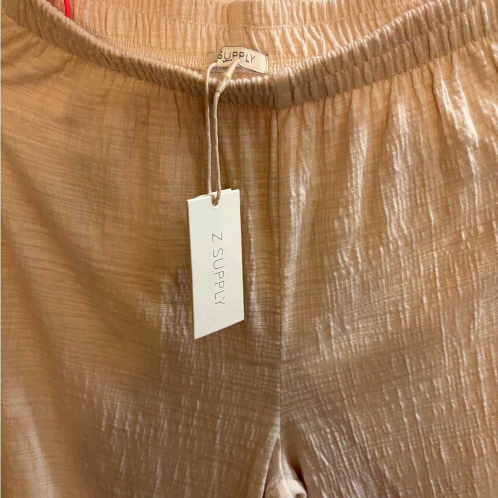 Z Supply Satin-Look Drawstring Pants - Blush Beige